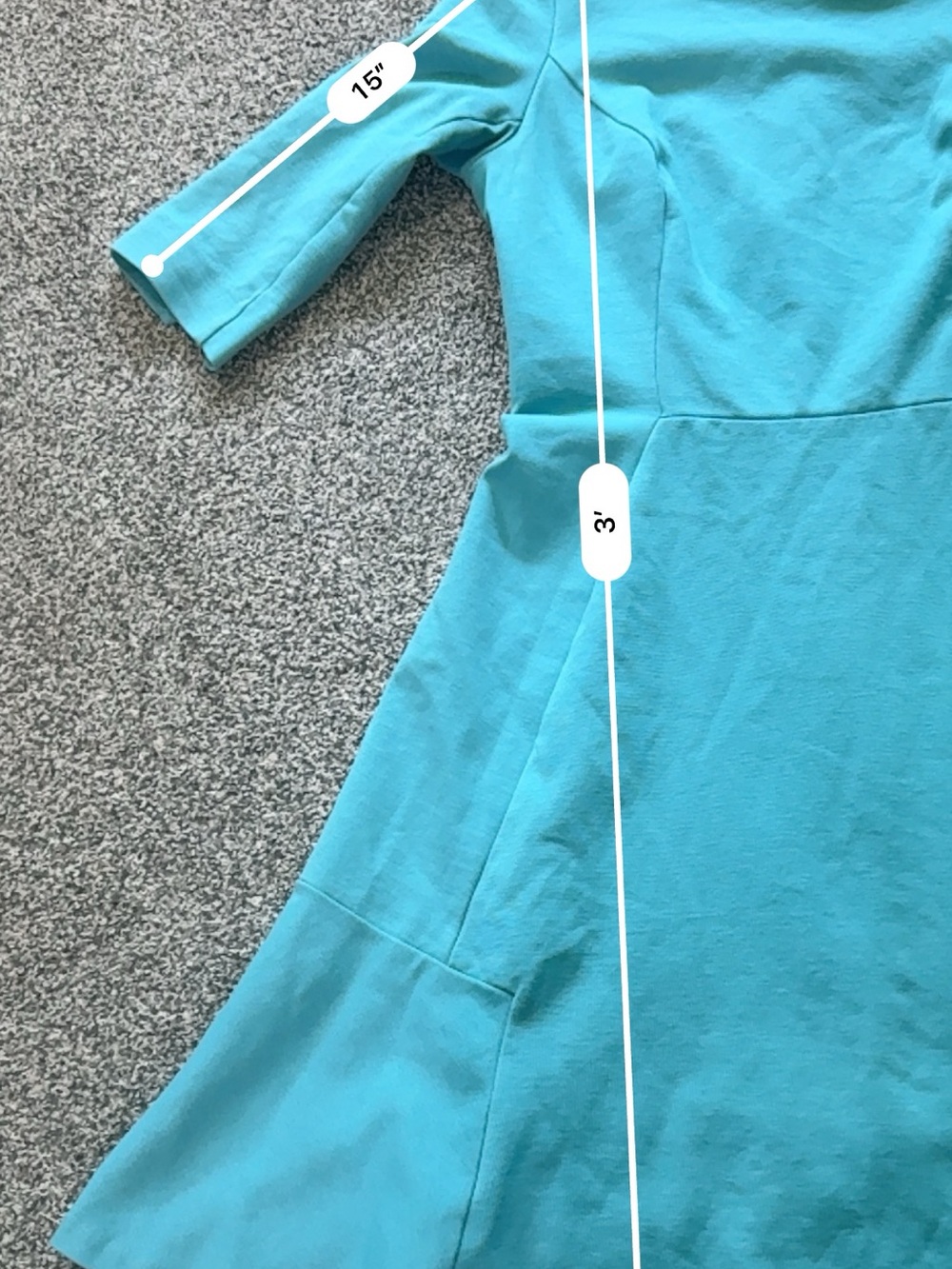 Boden Alice Ponte Fit & Flare Dress Turquoise Scoop Neck US 4R - Picture 6 of 9